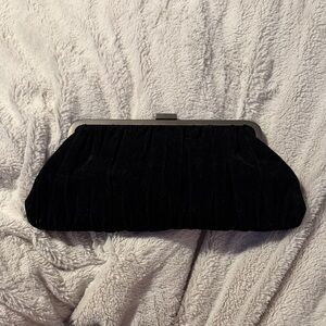 Elegant Mary Kay Black velvet Clutch/shoulder Bag and mini makeup mirror